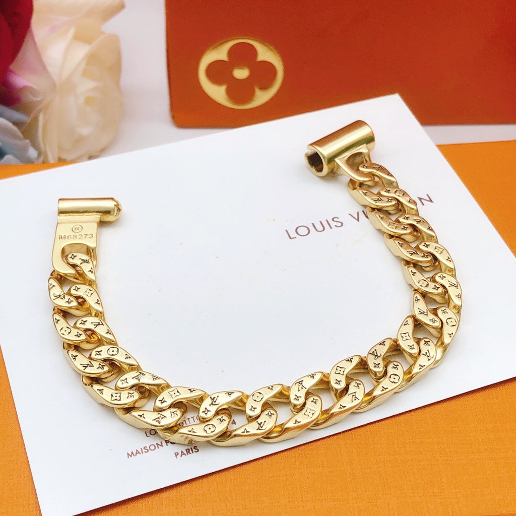 Louis Vuitton Gold-Tone Chunky Cuban Link Bracelet - album image 3