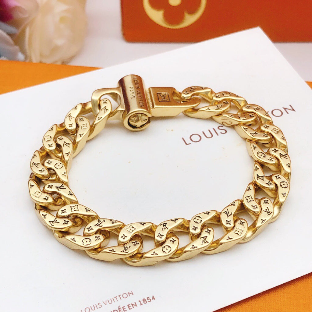 Louis Vuitton Gold-Tone Chunky Cuban Link Bracelet - album image 7