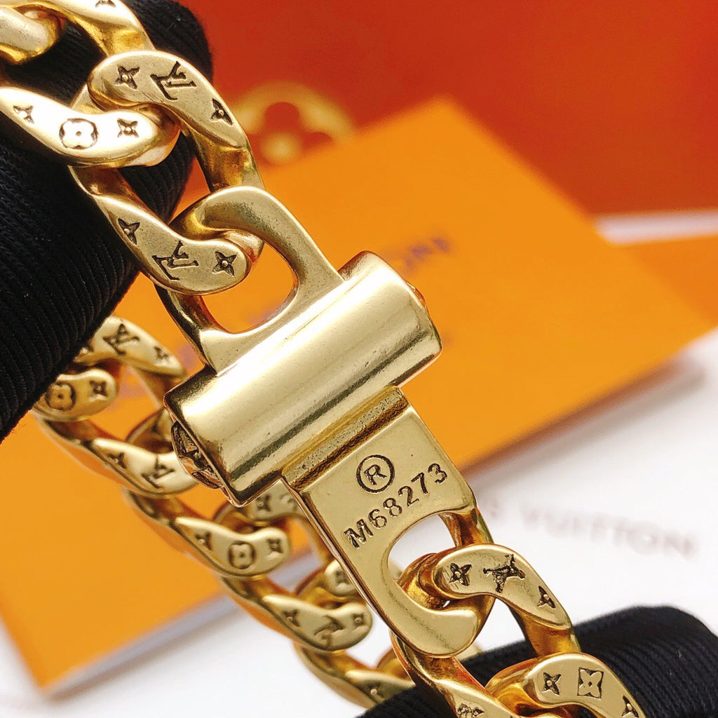 Louis Vuitton Gold-Tone Chunky Cuban Link Bracelet - album image 4