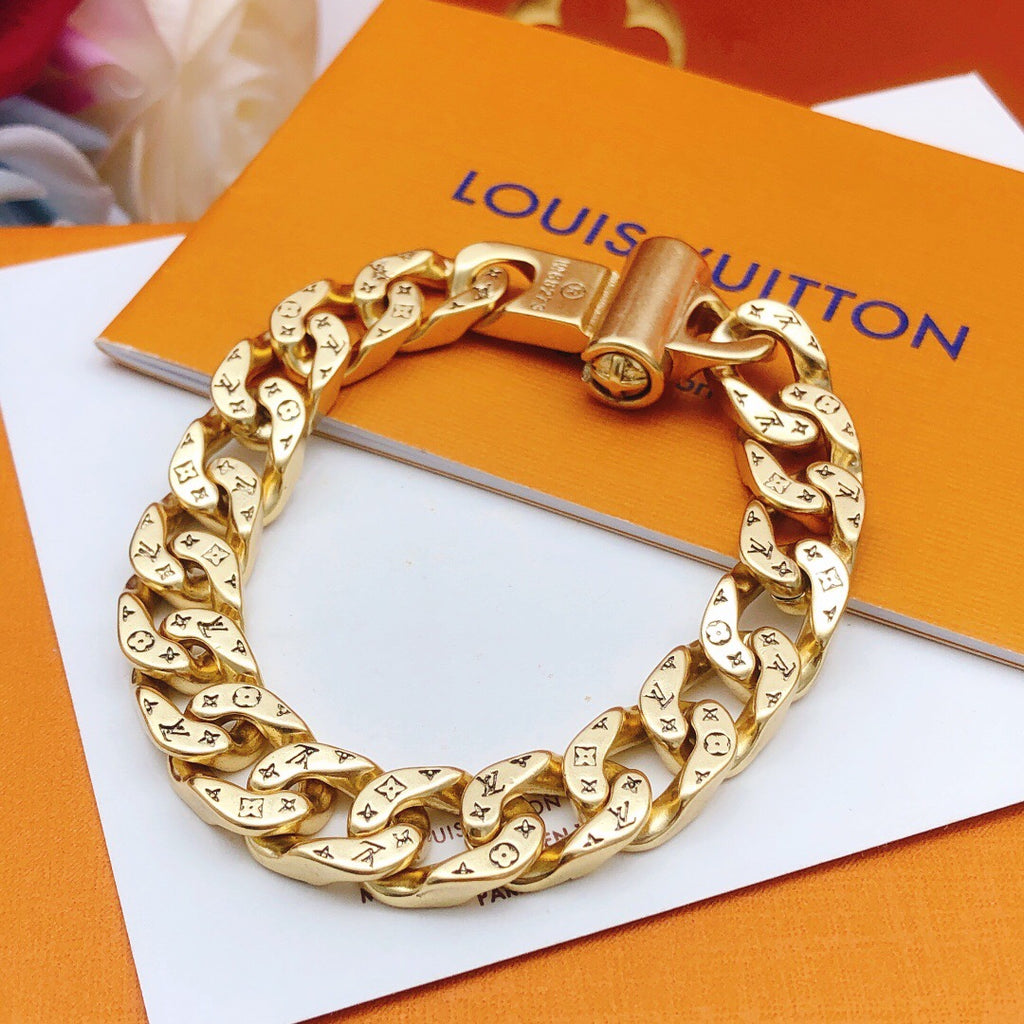 Louis Vuitton Gold-Tone Chunky Cuban Link Bracelet - album image 2
