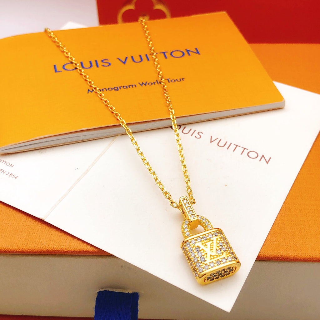 Louis Vuitton Padlock Crystal Accent Necklace - album image 1