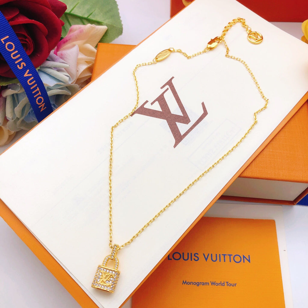 Louis Vuitton Padlock Crystal Accent Necklace - album image 4