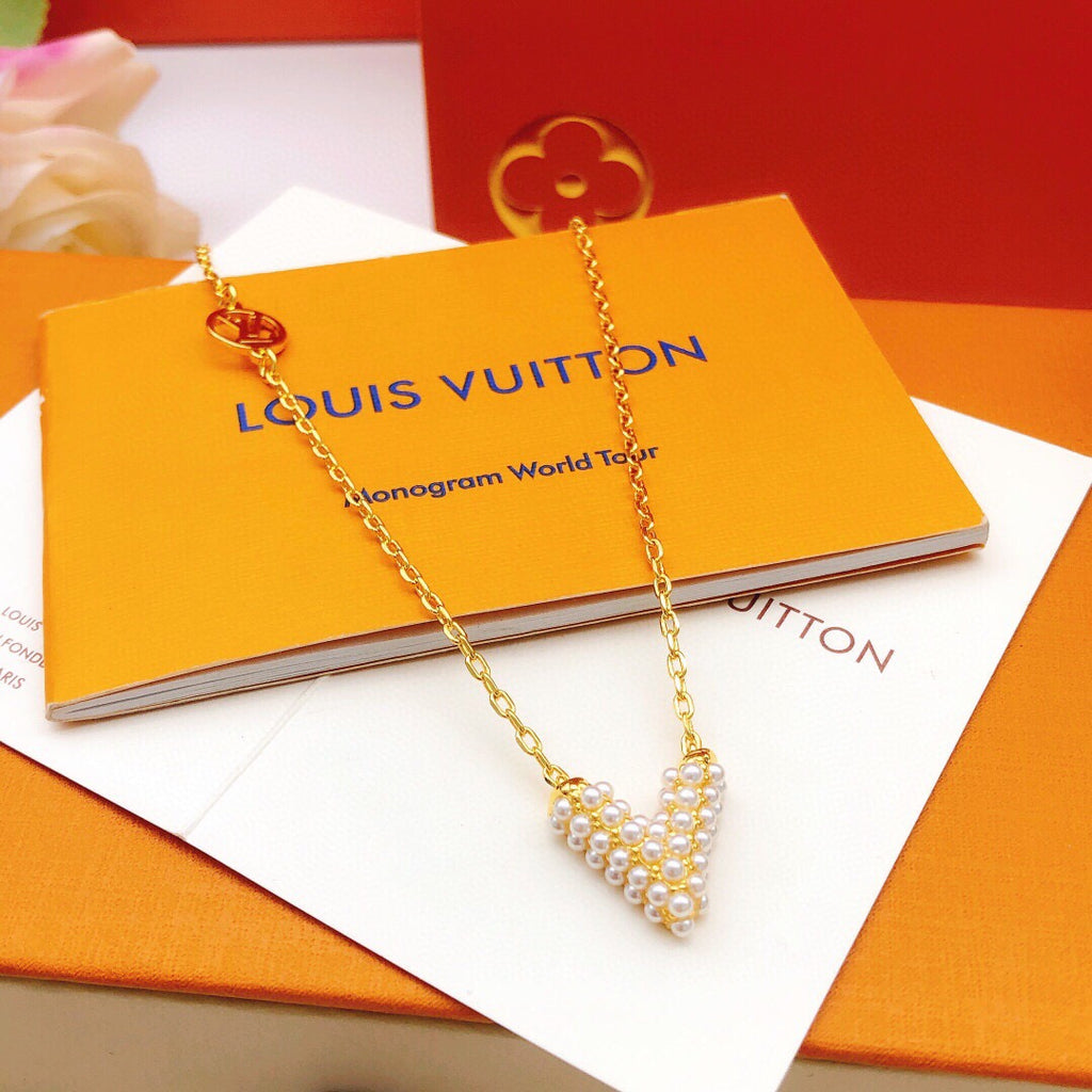 Louis Vuitton Pearl V Letter Necklace - album image 3