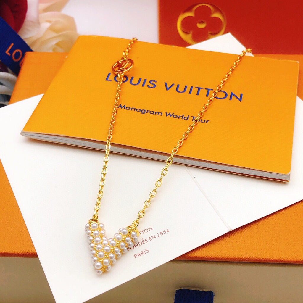 Louis Vuitton Pearl V Letter Necklace - album image 5