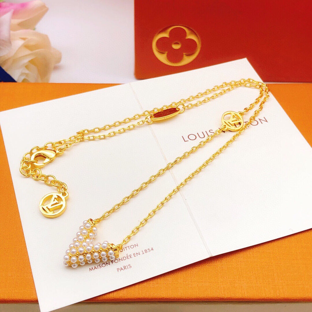 Louis Vuitton Pearl V Letter Necklace - album image 1