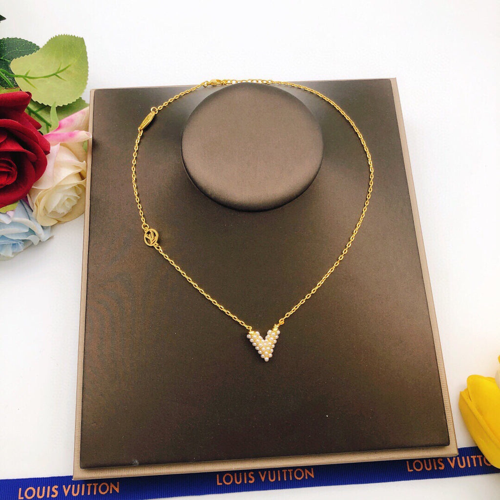 Louis Vuitton Pearl V Letter Necklace - album image 2