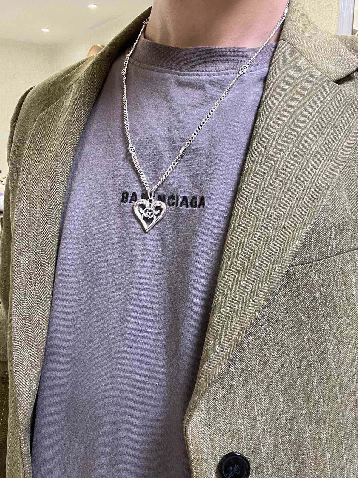 Gucci Anger Forest Interlocking G Antiqued Chain Necklace - album image 6