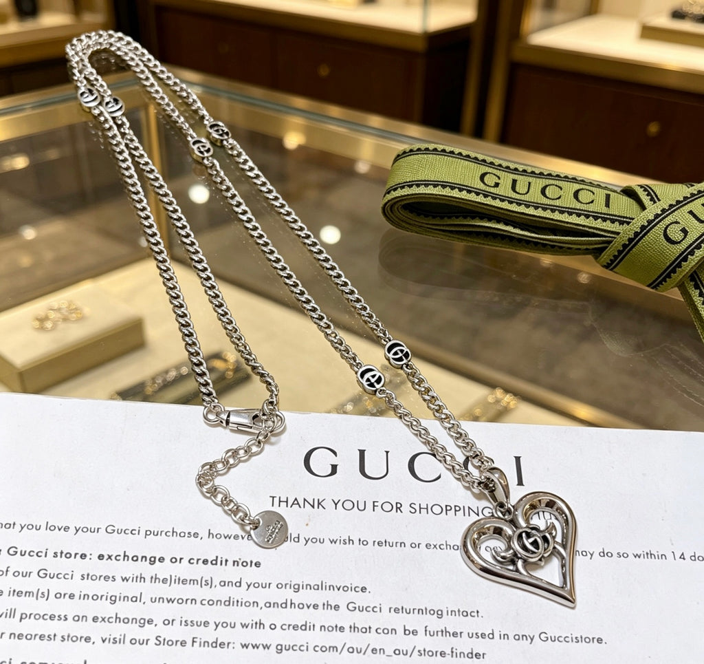 Gucci Anger Forest Interlocking G Antiqued Chain Necklace - album image 5