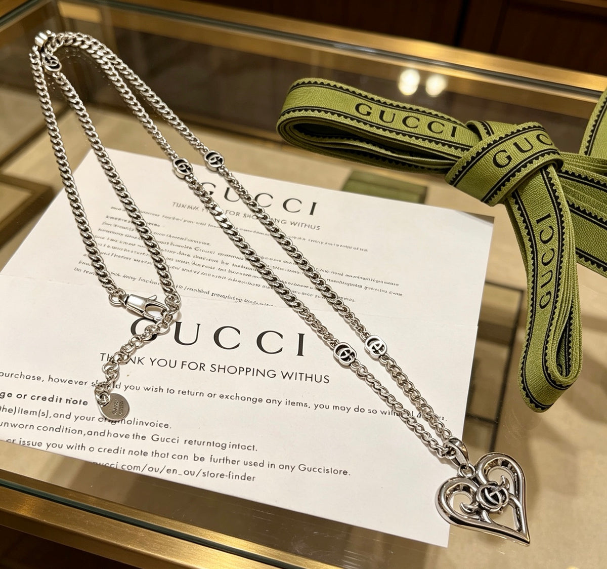 Gucci Anger Forest Interlocking G Antiqued Chain Necklace - album image 7