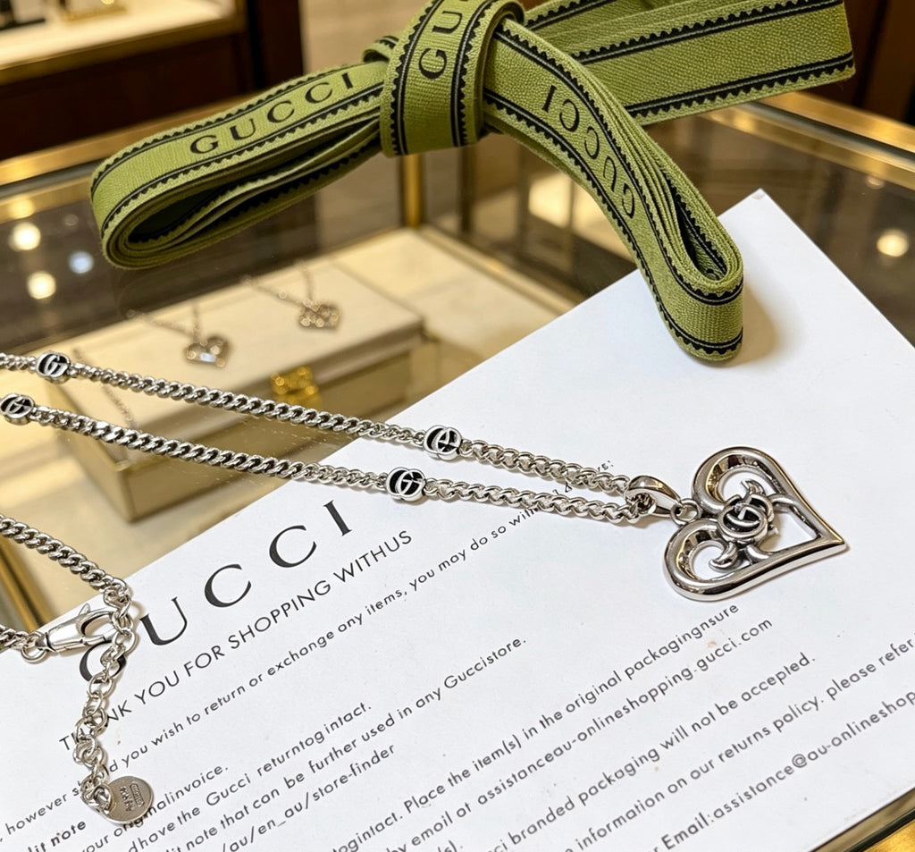 Gucci Anger Forest Interlocking G Antiqued Chain Necklace - album image 2
