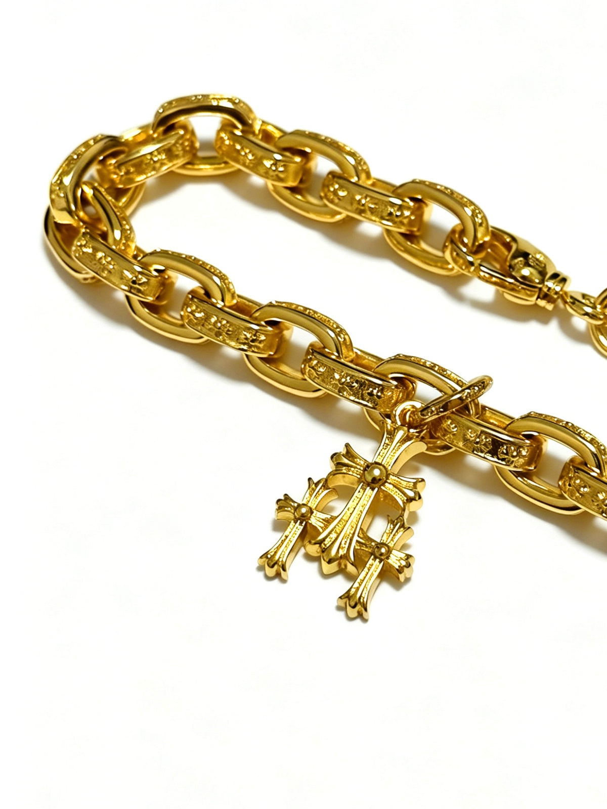 Chrome Hearts Gold-Tone Petite Cross Wrist Chain - album image 3