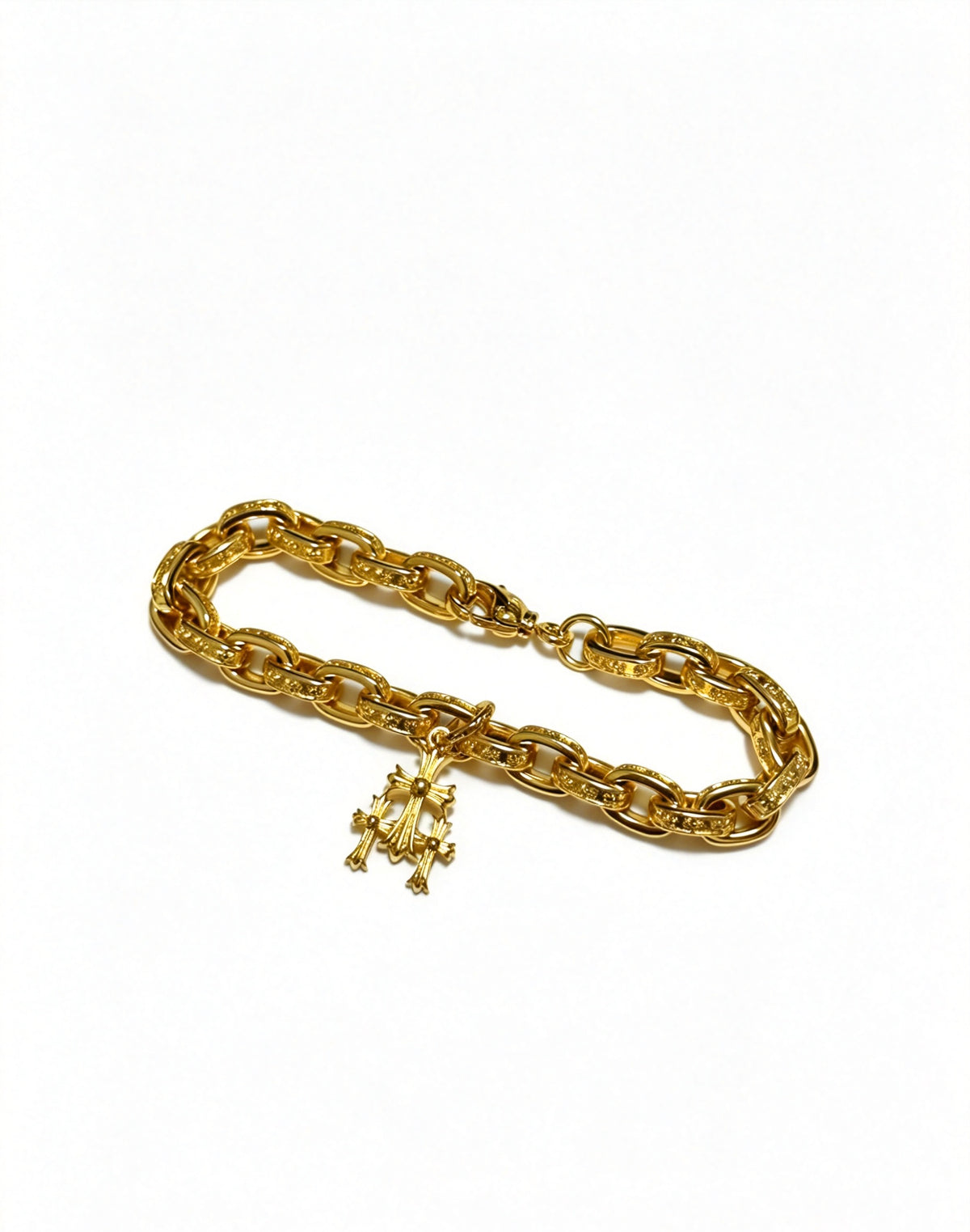 Chrome Hearts Gold-Tone Petite Cross Wrist Chain - album image 2