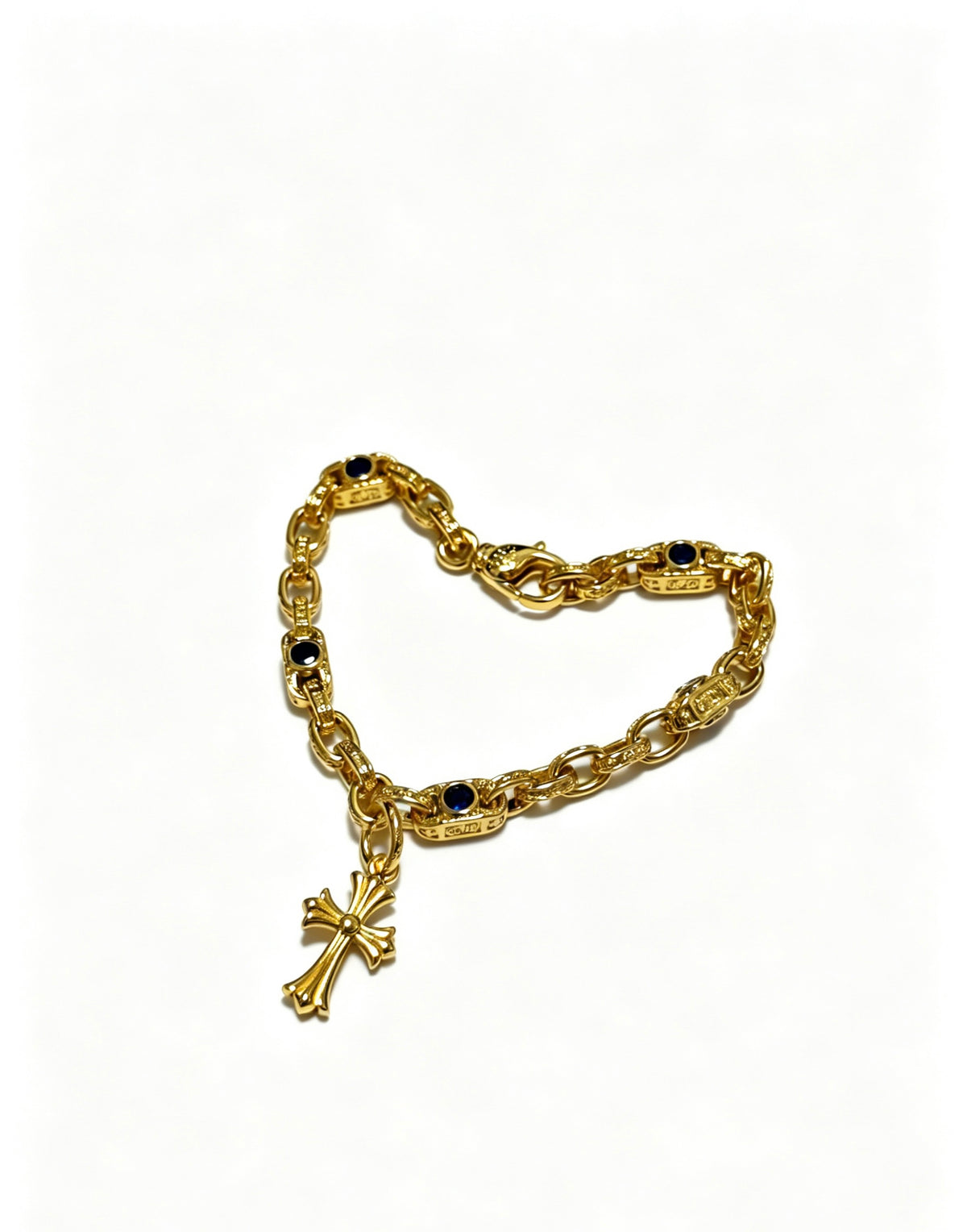 Chrome Hearts Gold-Tone Cross Charm Link Bracelet - album image 3