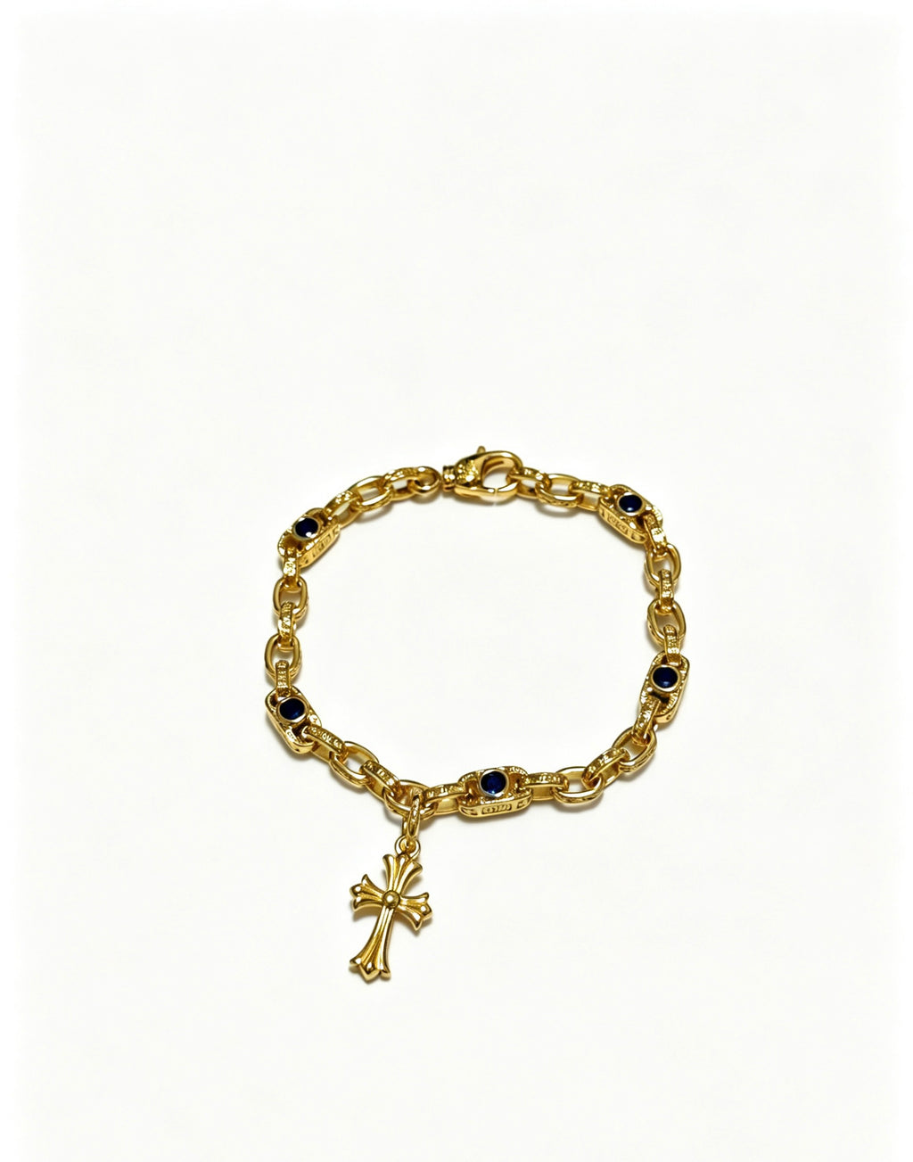 Chrome Hearts Gold-Tone Cross Charm Link Bracelet - album image 1