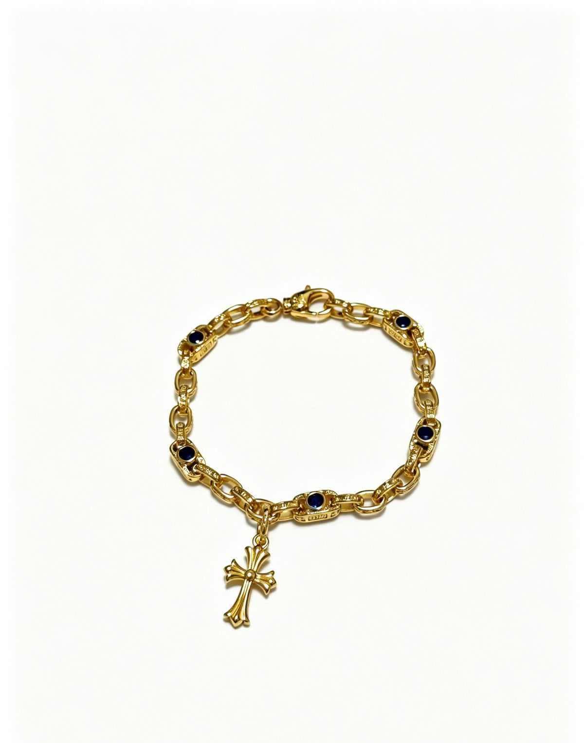 Chrome Hearts Gold-Tone Cross Charm Link Bracelet - album image 1