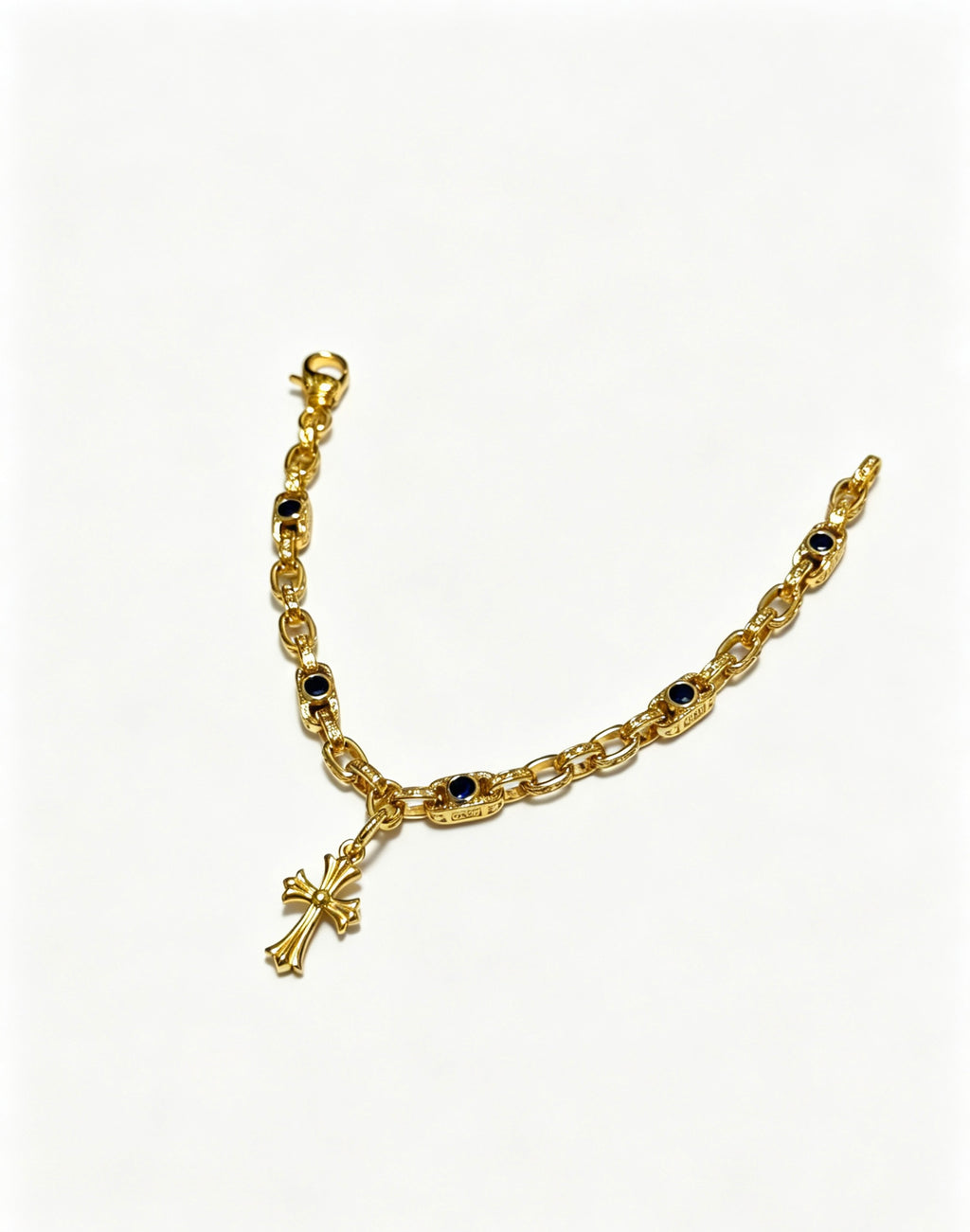 Chrome Hearts Gold-Tone Cross Charm Link Bracelet - album image 2