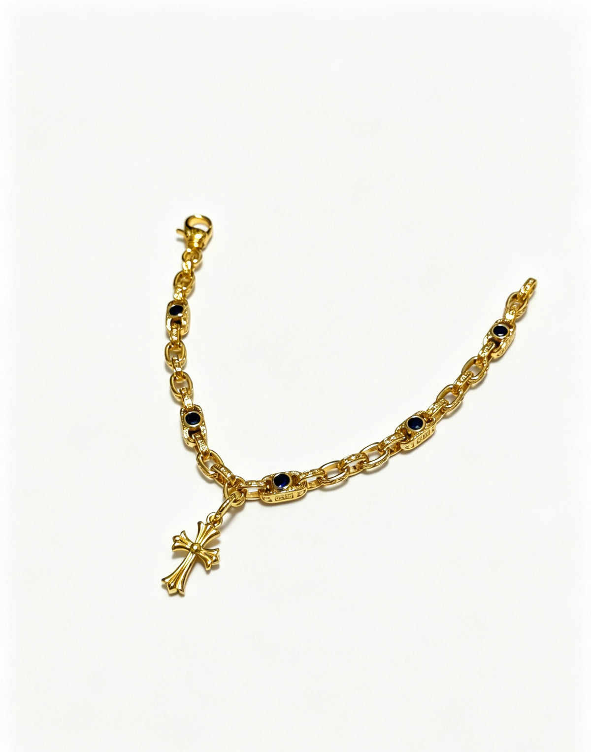Chrome Hearts Gold-Tone Cross Charm Link Bracelet - album image 2