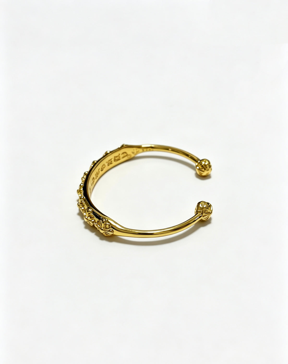 Chrome Hearts Gold-Tone Engraved Ball End Cuff - album image 3