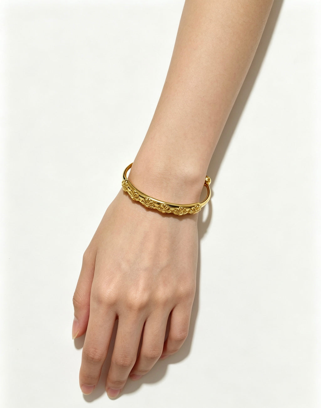 Chrome Hearts Gold-Tone Engraved Ball End Cuff - album image 7