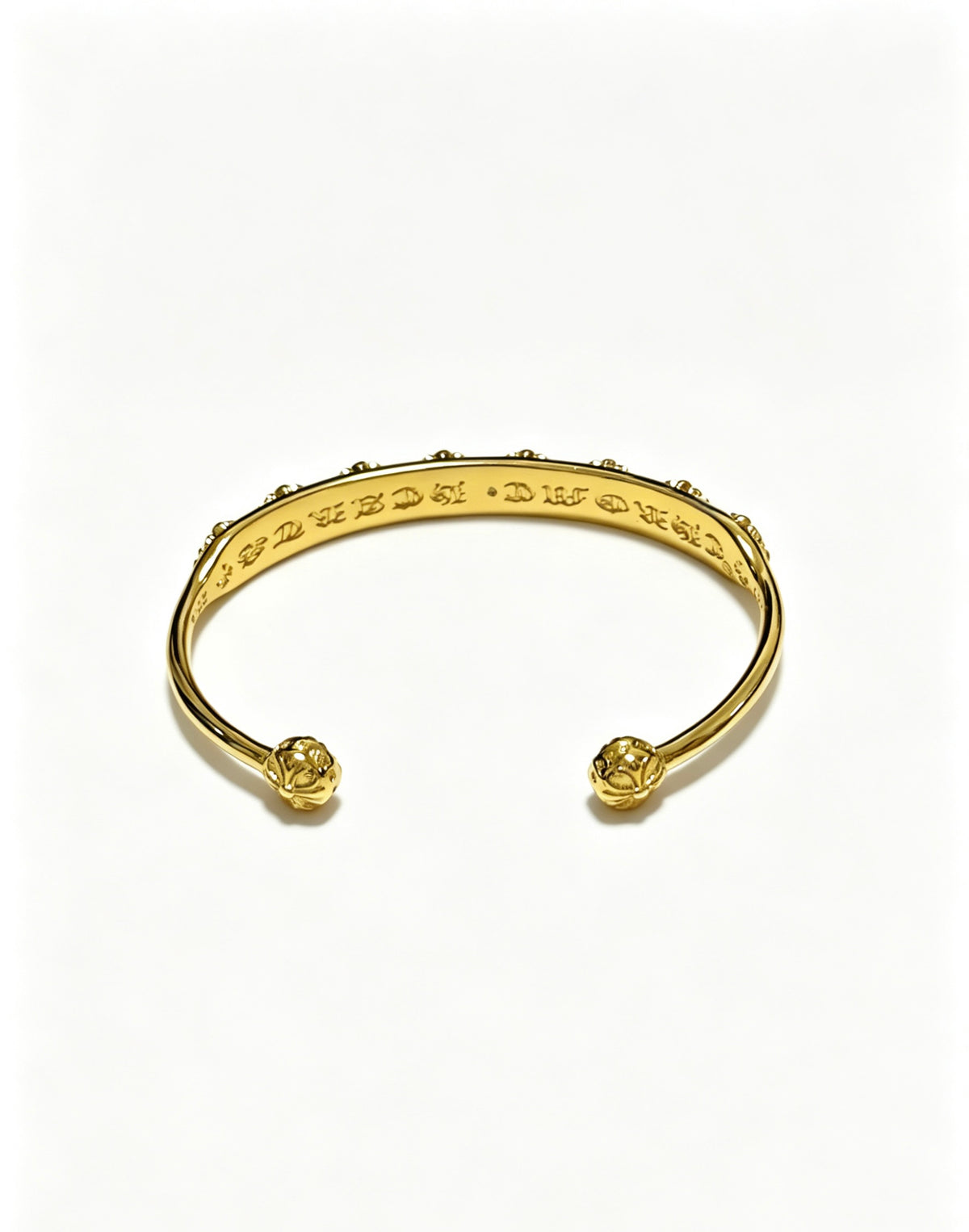 Chrome Hearts Gold-Tone Engraved Ball End Cuff - album image 6