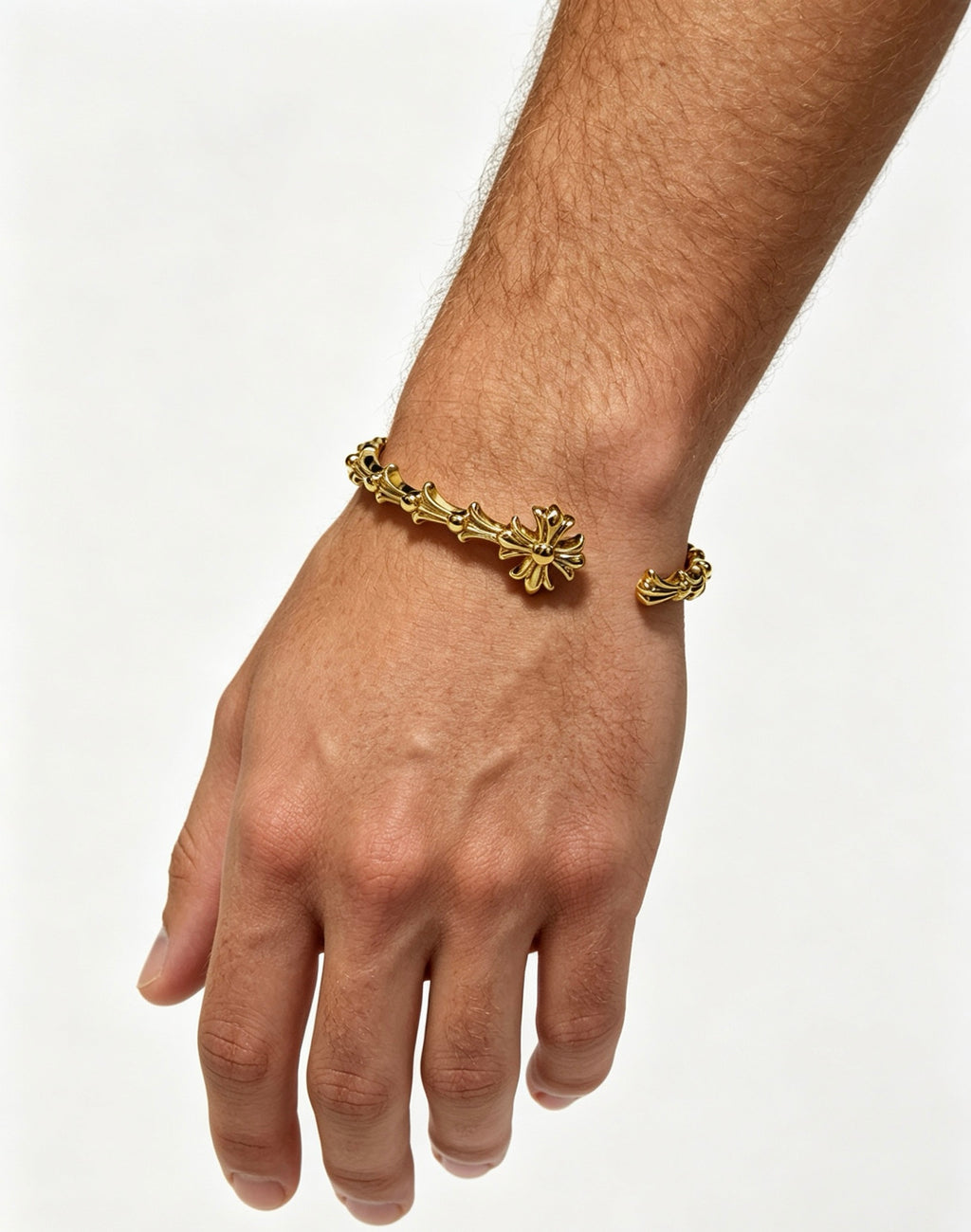 Chrome Hearts Gold-Tone Cross End Open Cuff - album image 9