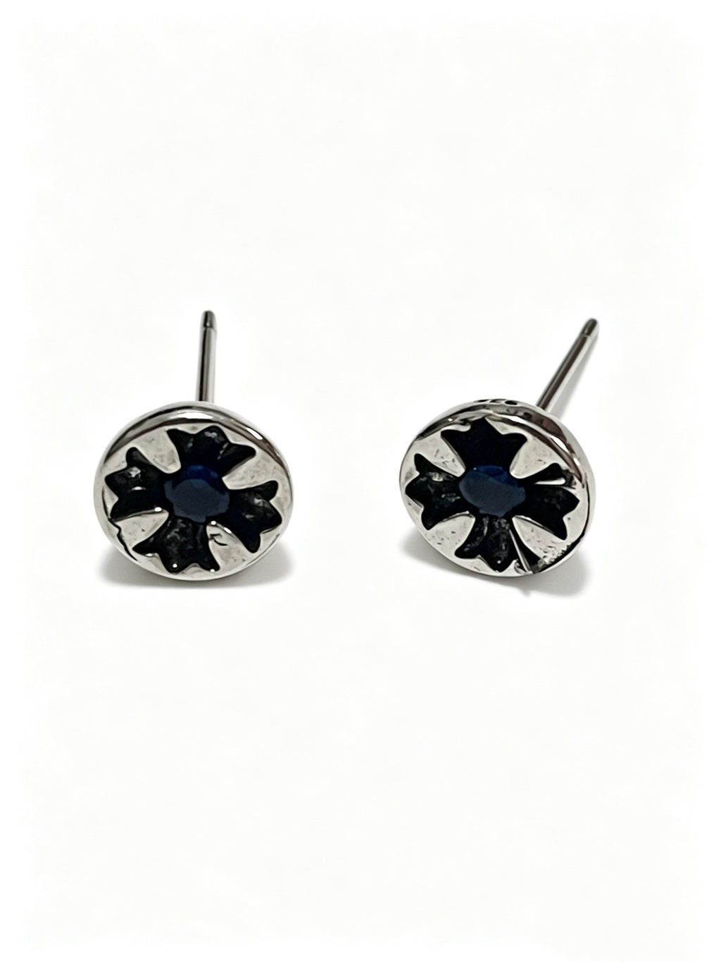 Chrome Hearts Dark Center Cross Stud Earrings - album image 1