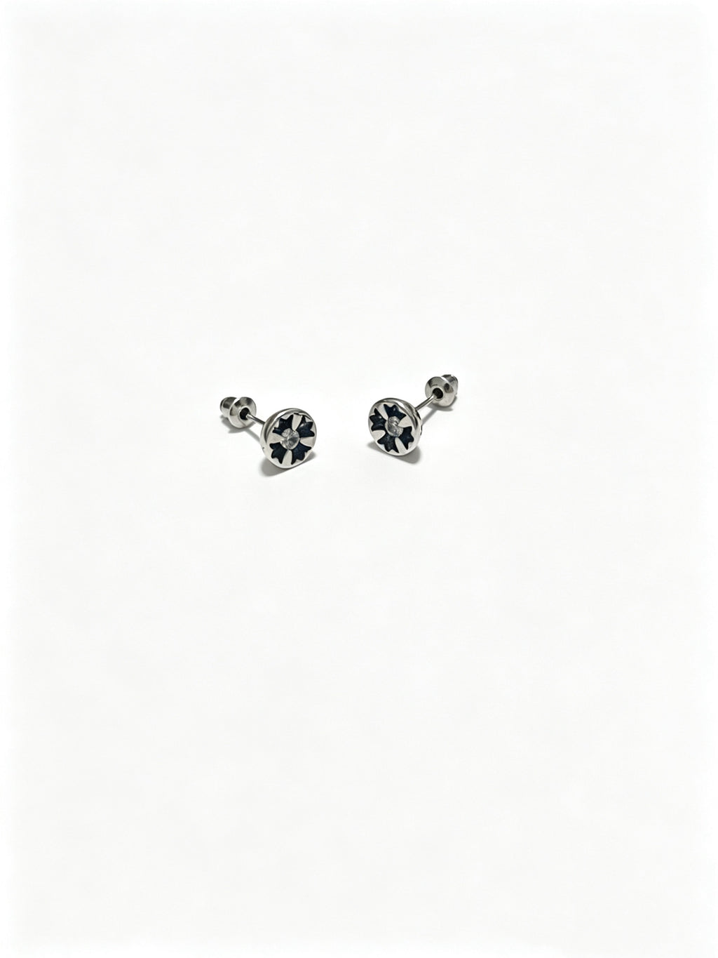 Chrome Hearts Flared Cross Round Stud Earrings - album image 5
