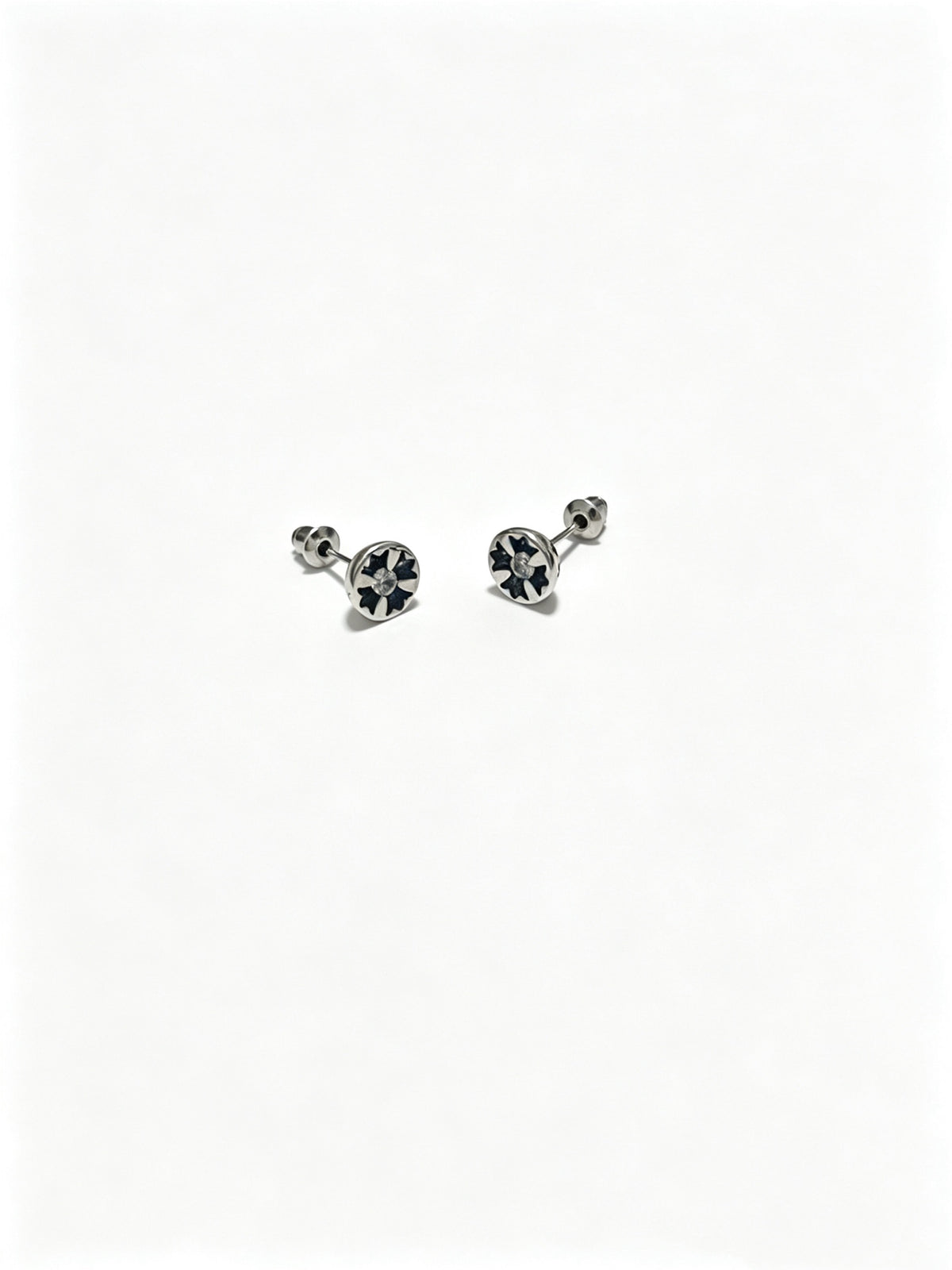 Chrome Hearts Flared Cross Round Stud Earrings - album image 5