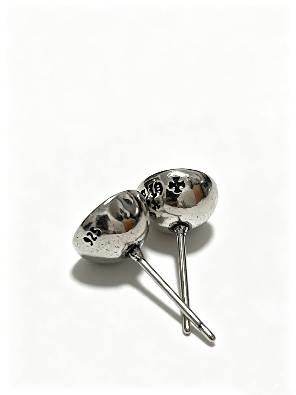 Chrome Hearts Green Accent Cross Stud Earrings - album image 2