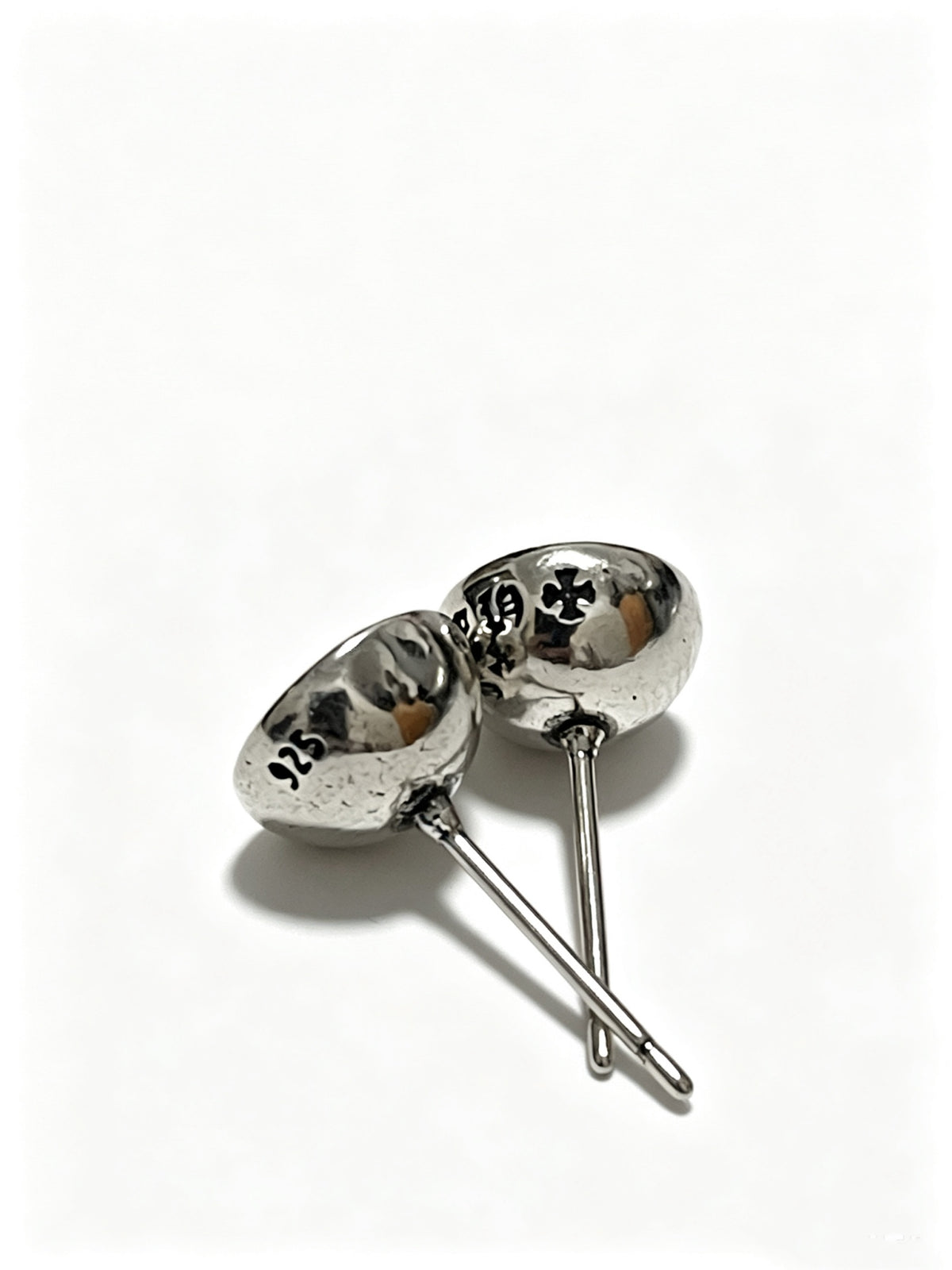Chrome Hearts Green Accent Cross Stud Earrings - album image 2