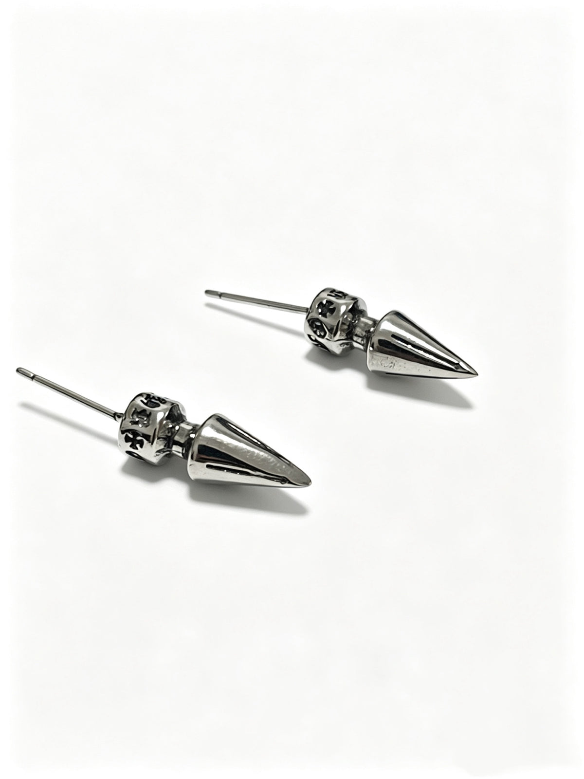 Chrome Hearts Petite Silver-Tone Motif Stud Earrings - album image 6