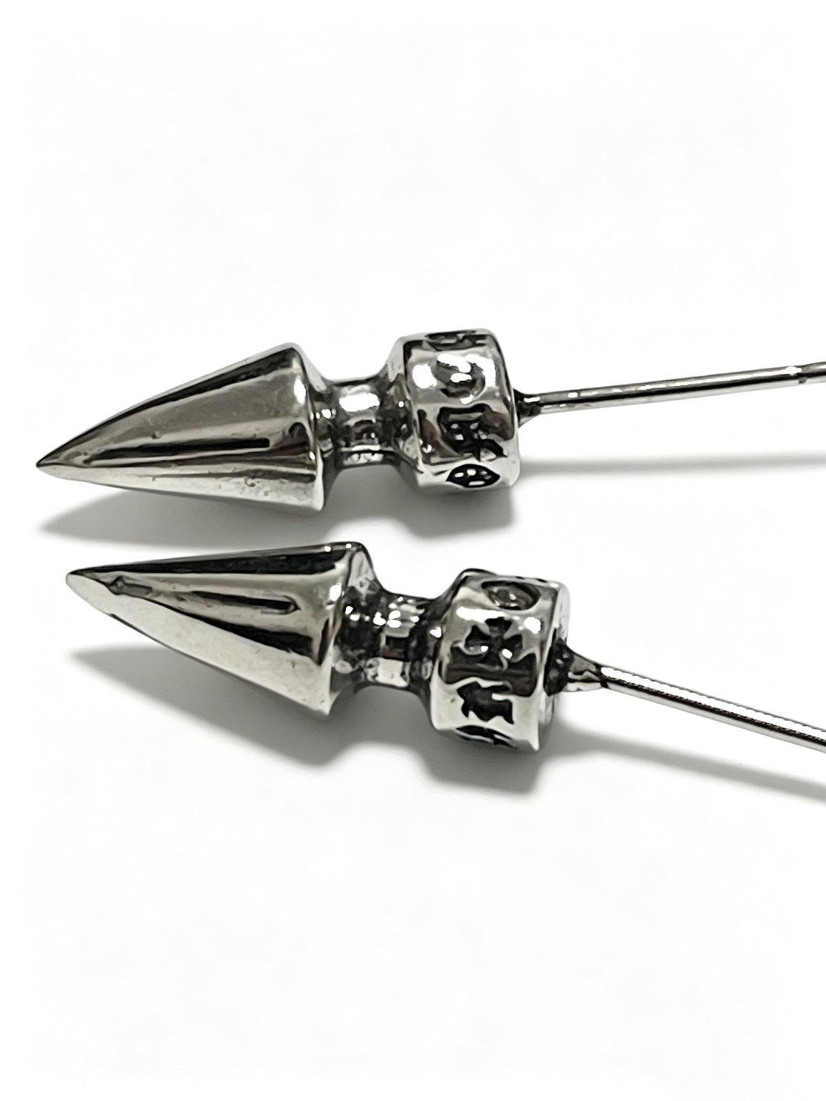 Chrome Hearts Petite Silver-Tone Motif Stud Earrings - album image 4