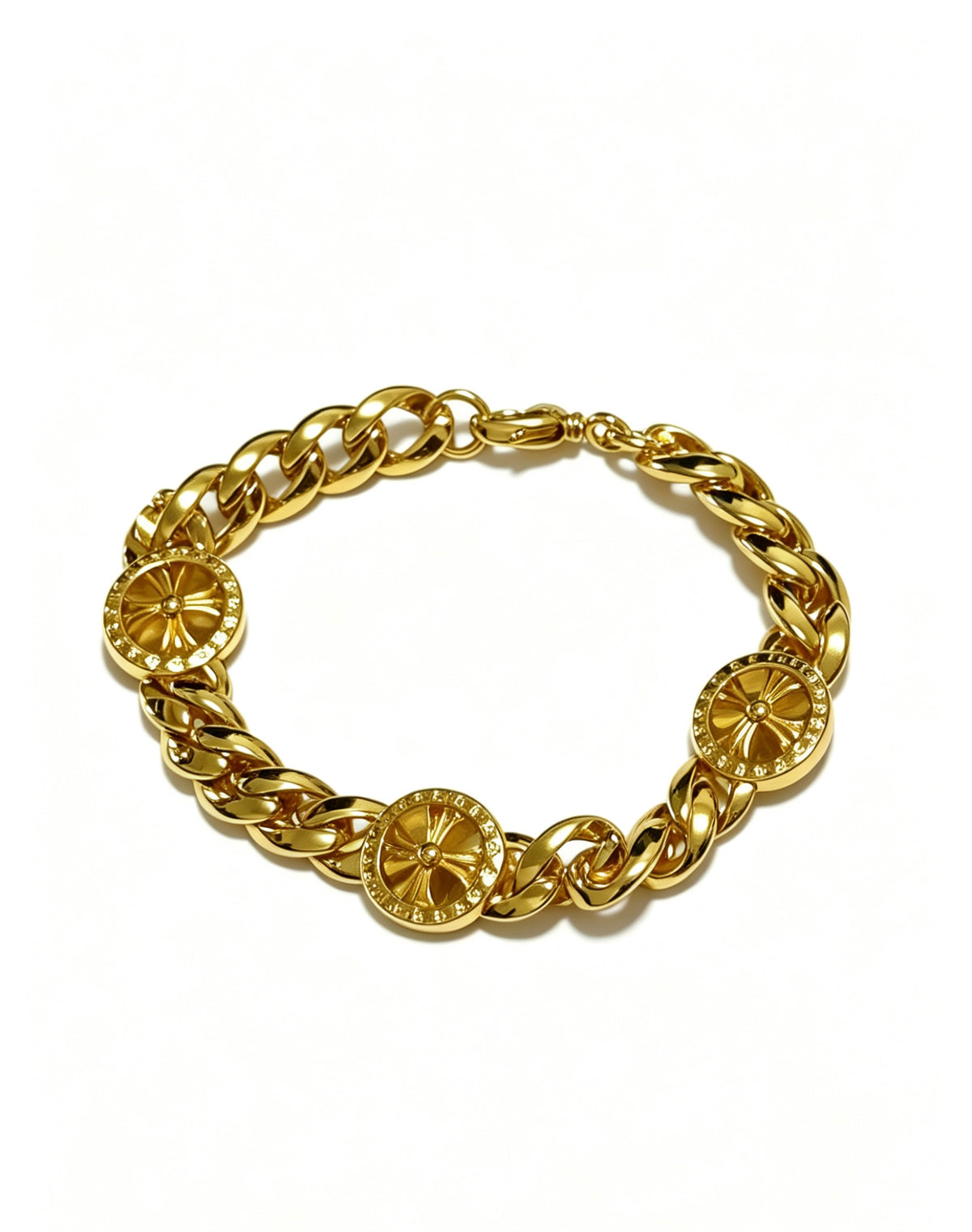 Chrome Hearts Gold-Tone Double Medallion Bracelet - album image 1