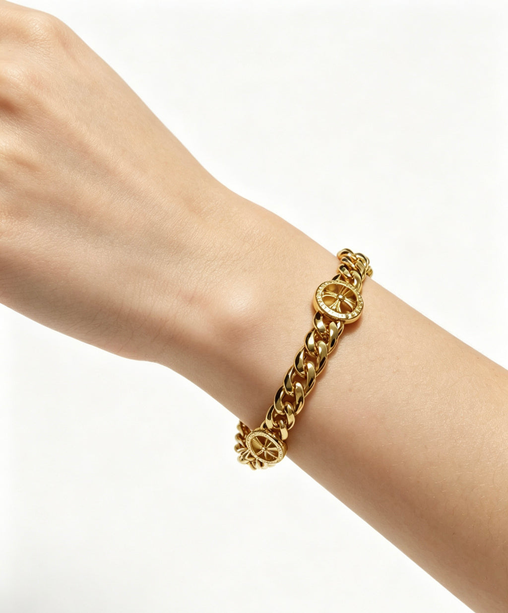 Chrome Hearts Gold-Tone Double Medallion Bracelet - album image 9