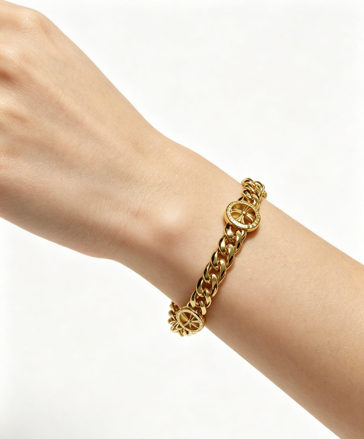 Chrome Hearts Gold-Tone Double Medallion Bracelet - album image 9