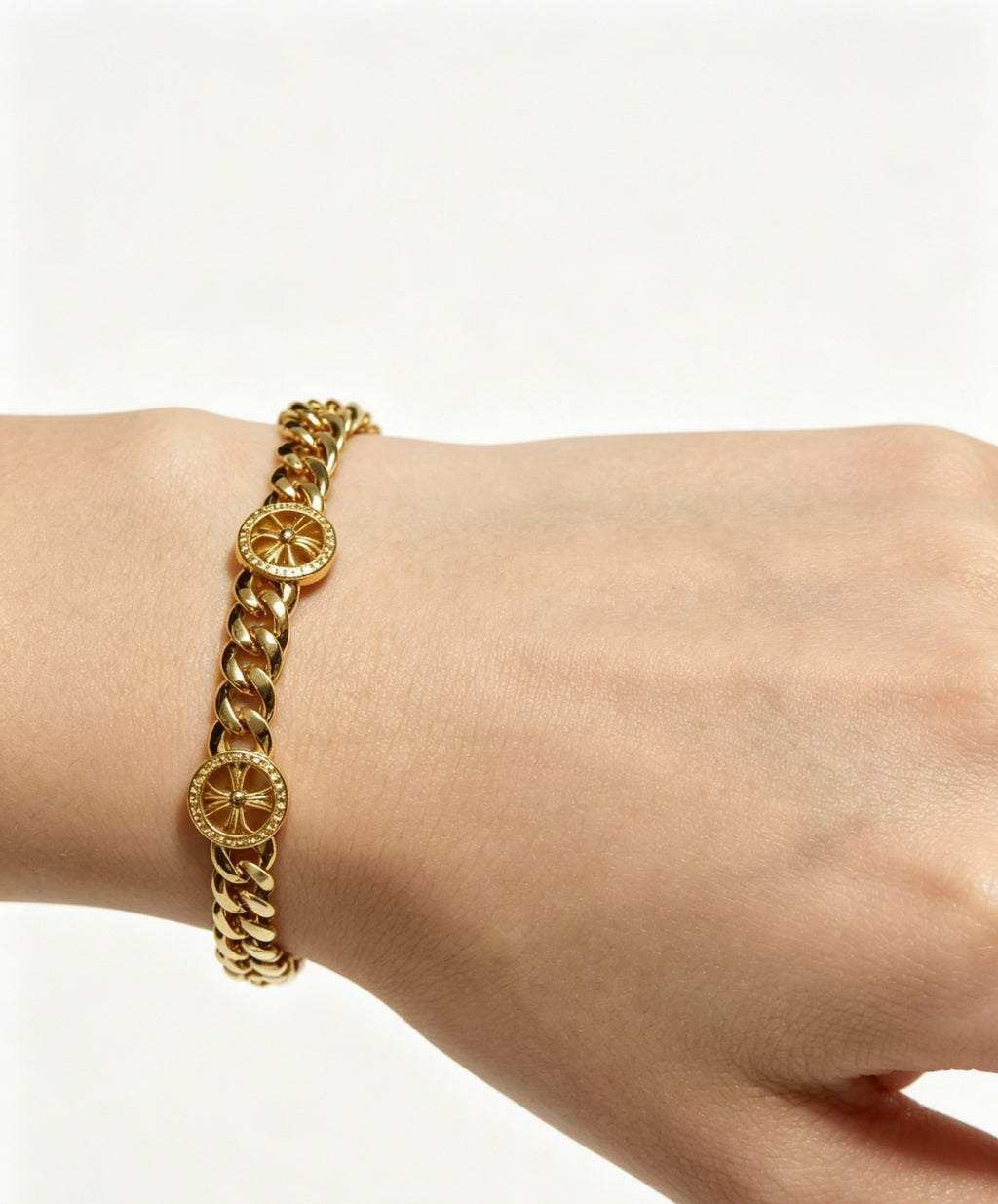 Chrome Hearts Gold-Tone Double Medallion Bracelet - album image 10