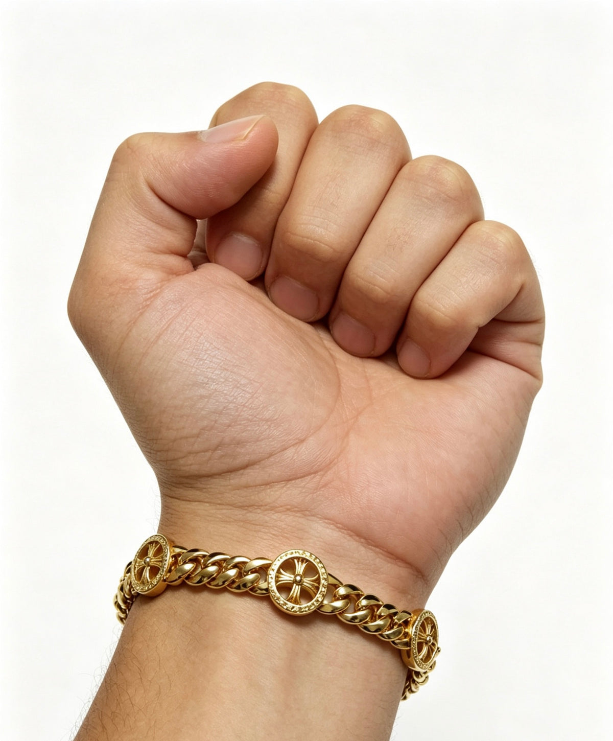 Chrome Hearts Gold-Tone Double Medallion Bracelet - album image 8