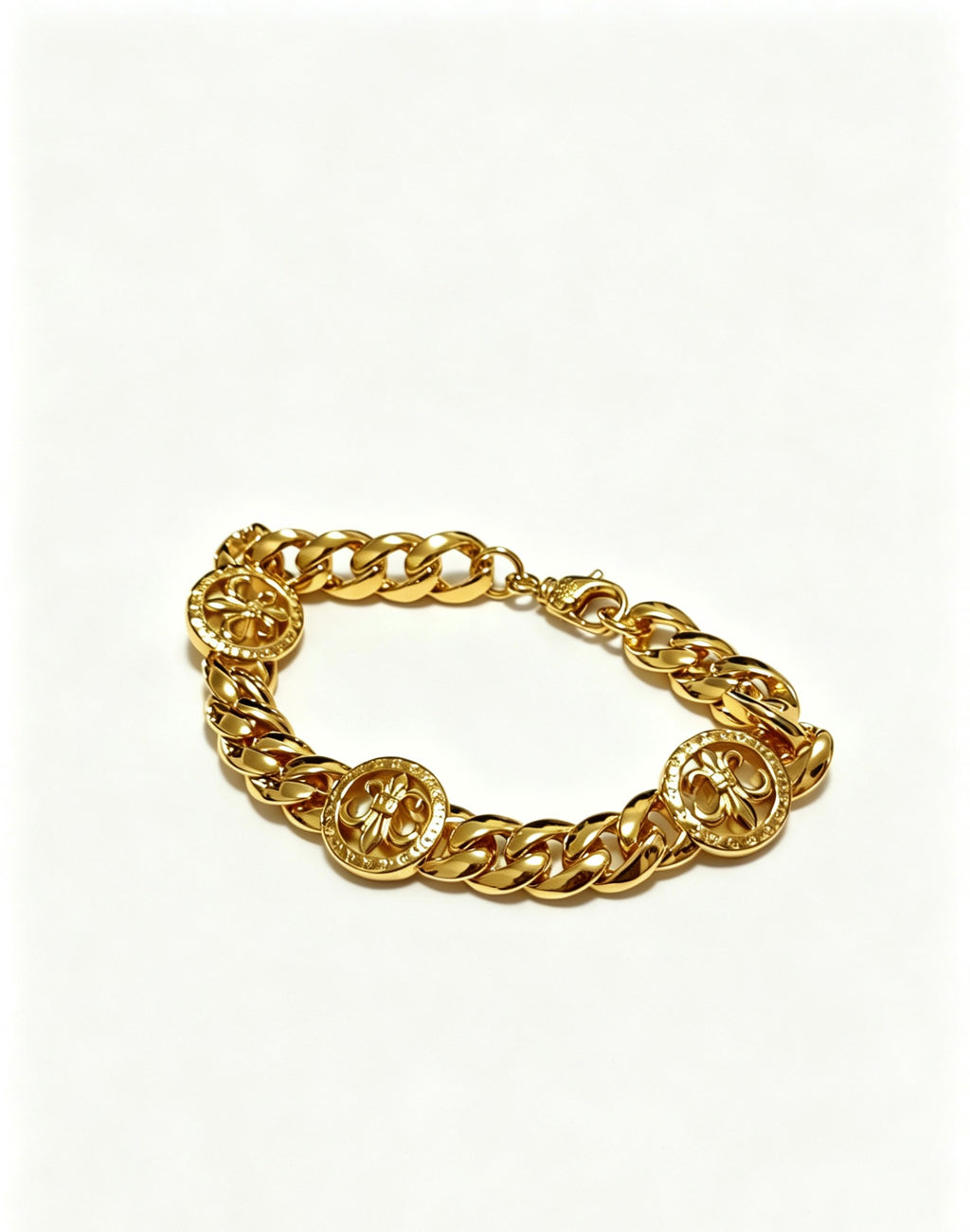 Chrome Hearts Gold-Tone Round Emblem Bracelet - album image 1