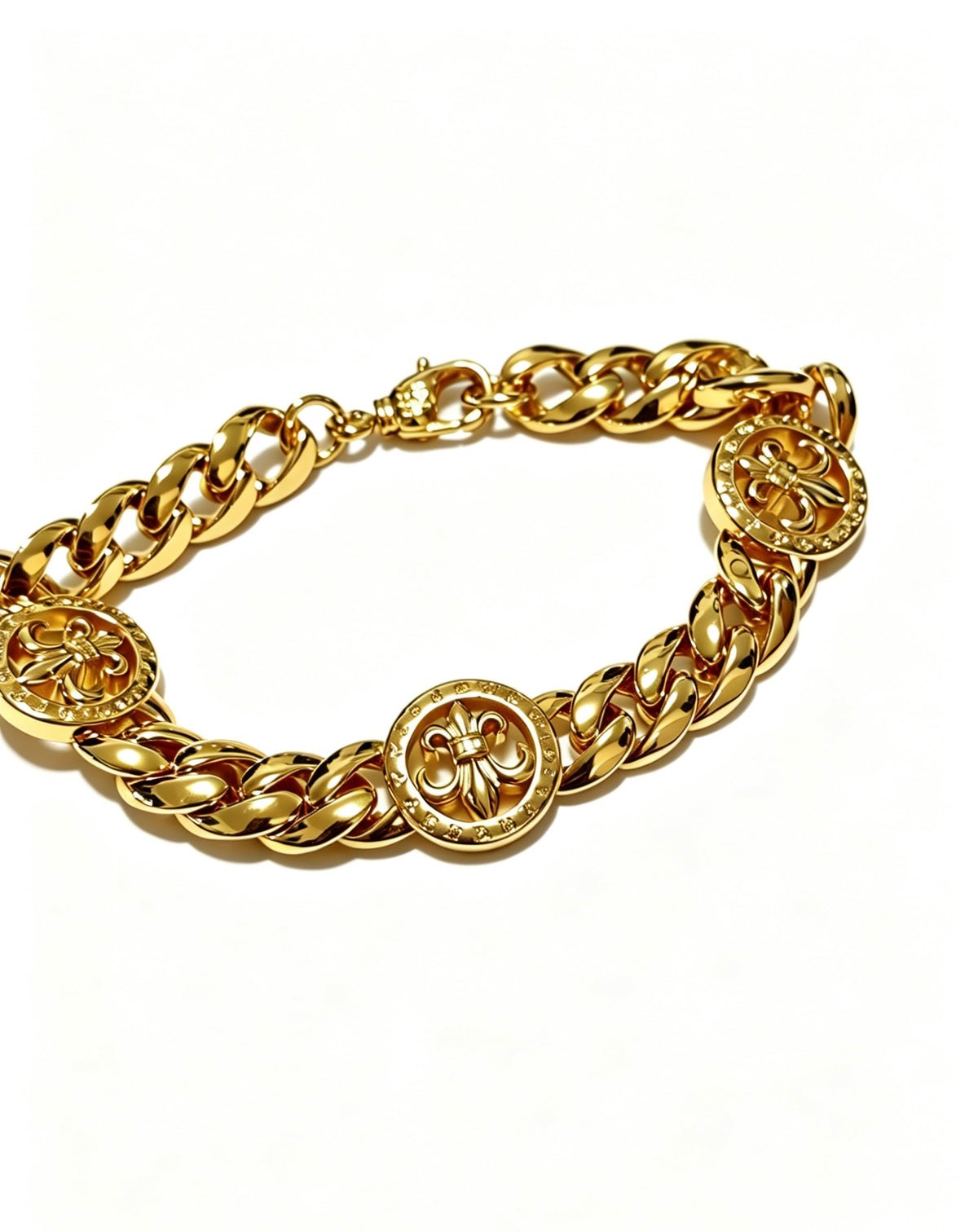 Chrome Hearts Gold-Tone Round Emblem Bracelet - album image 4