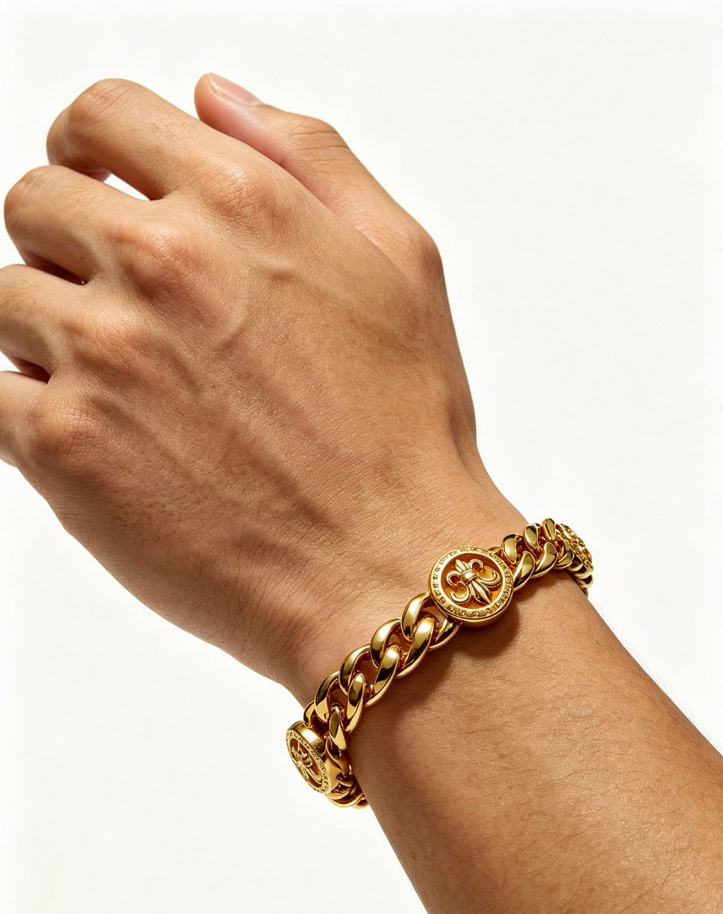 Chrome Hearts Gold-Tone Round Emblem Bracelet - album image 9