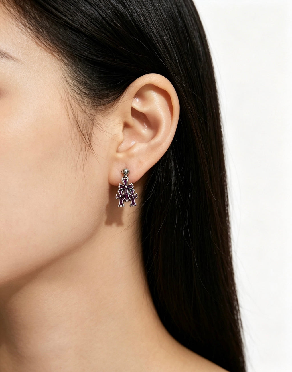 Chrome Hearts Large Layered Cross Earrings - album image 7