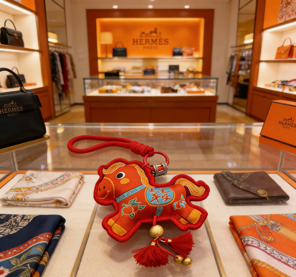 Hermès Red Patterned Horse Plush Toy - album image 3