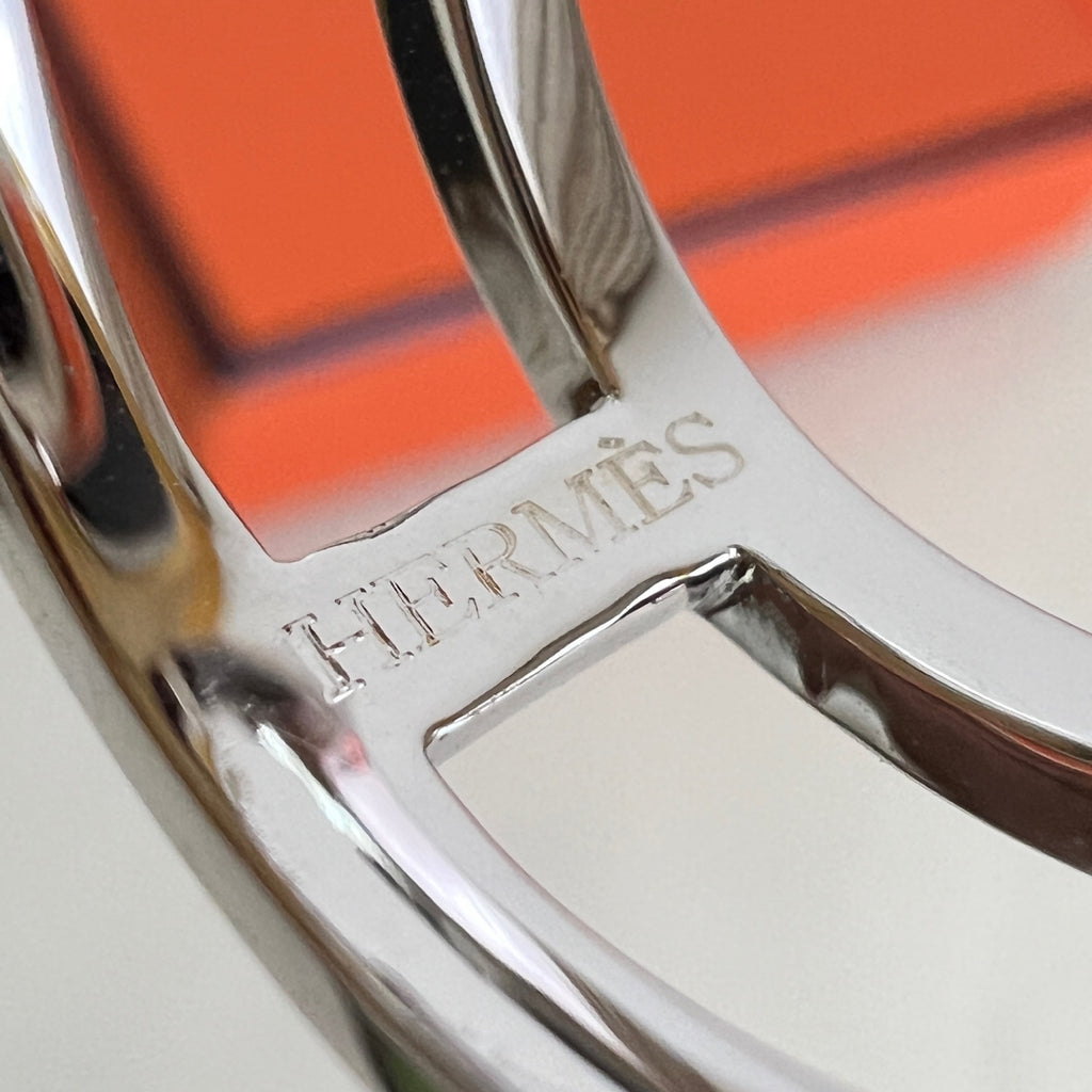 Hermès Silver-Tone Round H Disc Stud Earrings - album image 6