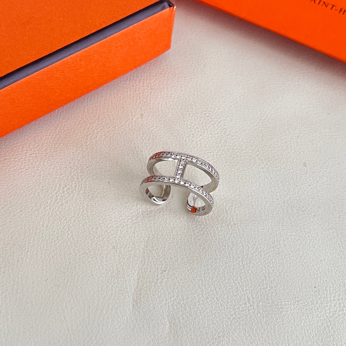 Hermès Silver-Tone Round H Disc Stud Earrings - album image 4
