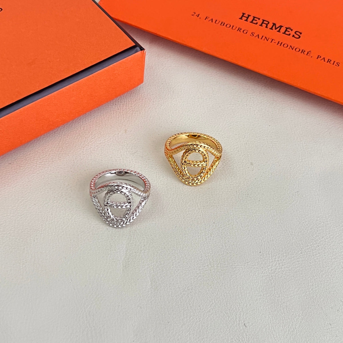 Hermès Silver-Tone Round H Disc Stud Earrings - album image 3