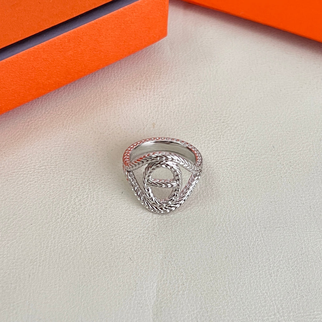 Hermès Silver-Tone Round H Disc Stud Earrings - album image 5