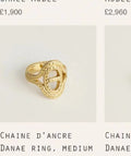 Hermès Gold-Tone Sculptural Anchor-Link Ring - album image 1
