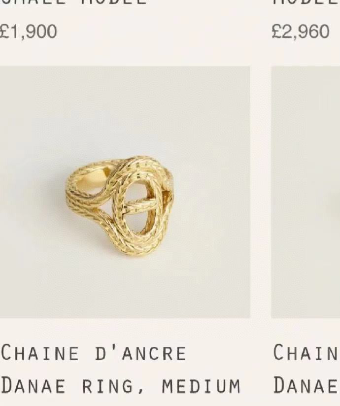 Hermès Gold-Tone Sculptural Anchor-Link Ring - album image 1