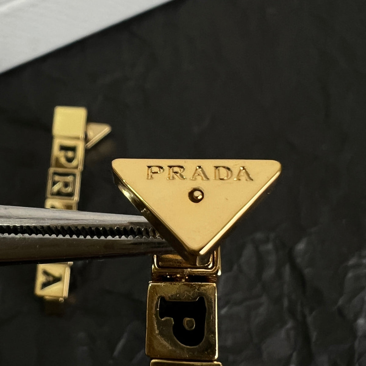 Prada Tapered Letter Detail Drop Earrings - album image 6