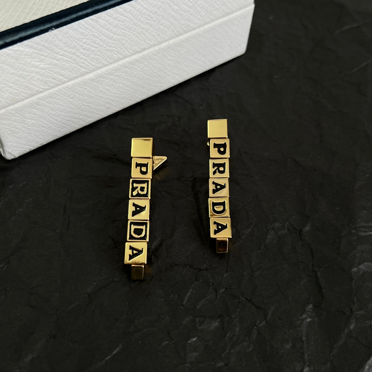 Prada Tapered Letter Detail Drop Earrings - album image 3